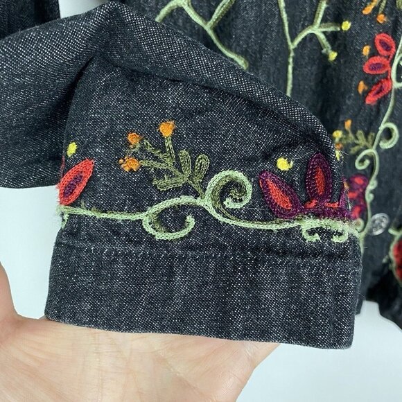 Shaver Lake Floral Embroidered Denim Jacket - Picture 9 of 12